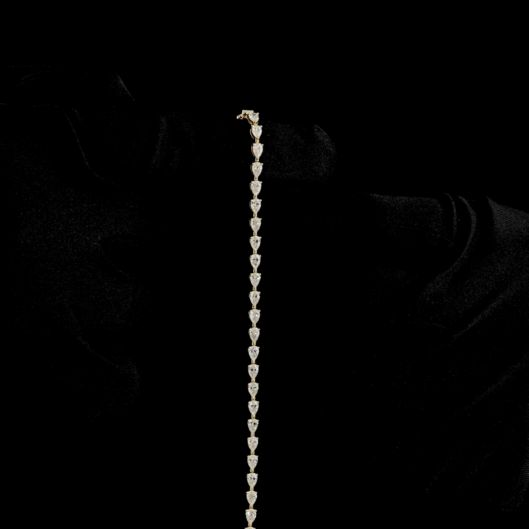 4ctw Prong East West Pear Tennis Bracelet