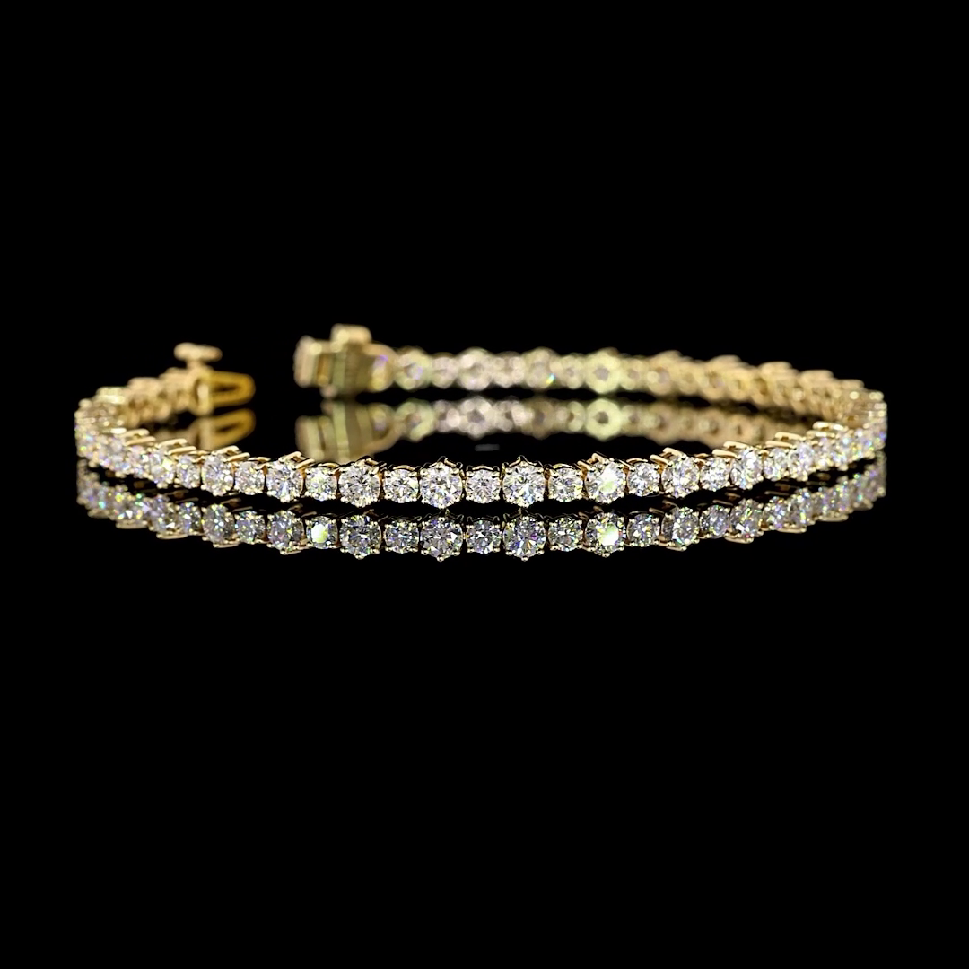 9ctw Prong Round Station Line Tennis Bracelet