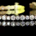 9ctw Prong Round Station Line Tennis Bracelet