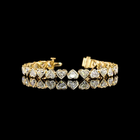 14ctw Bezel Heart Tennis Bracelet