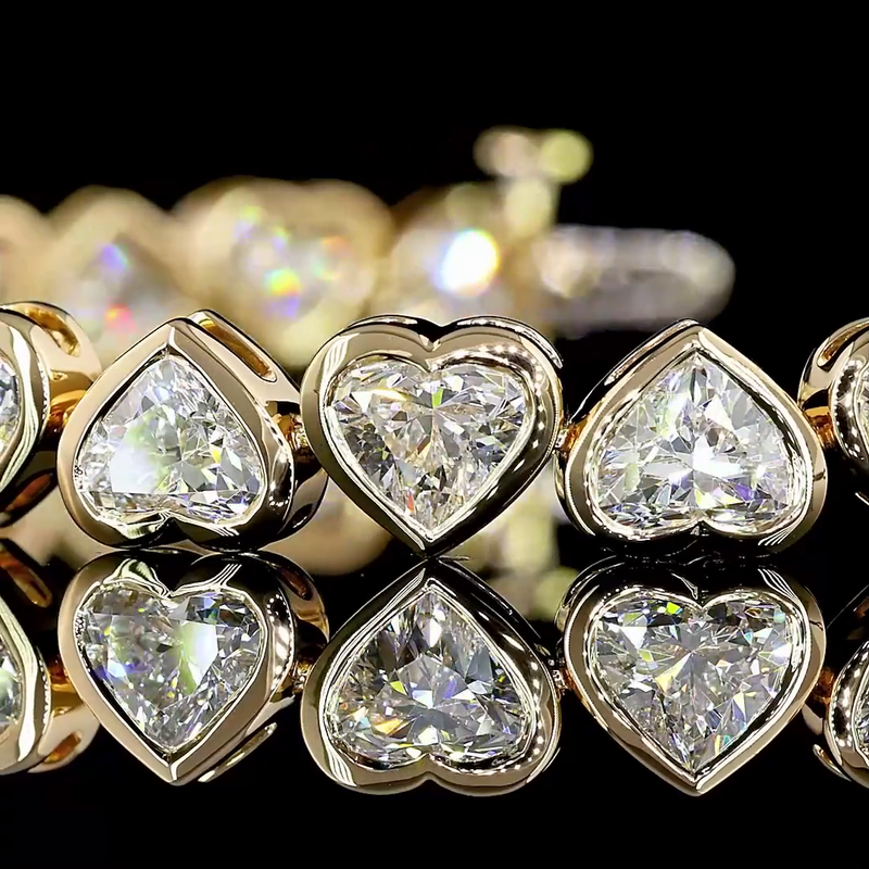 14ctw Bezel Heart Tennis Bracelet