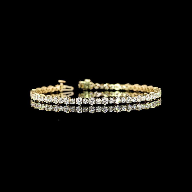 4-1/2ctw Prong Round Station Line Tennis Bracelet