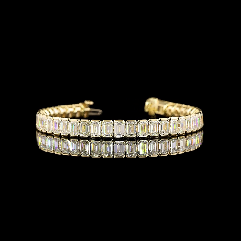 20ctw Half Bezel Emerald Tennis Bracelet
