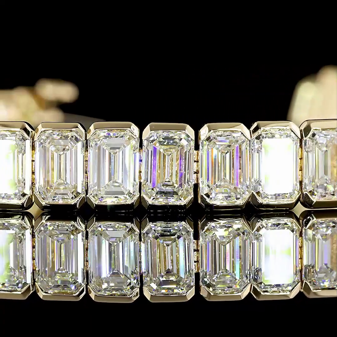 20ctw Half Bezel Emerald Tennis Bracelet