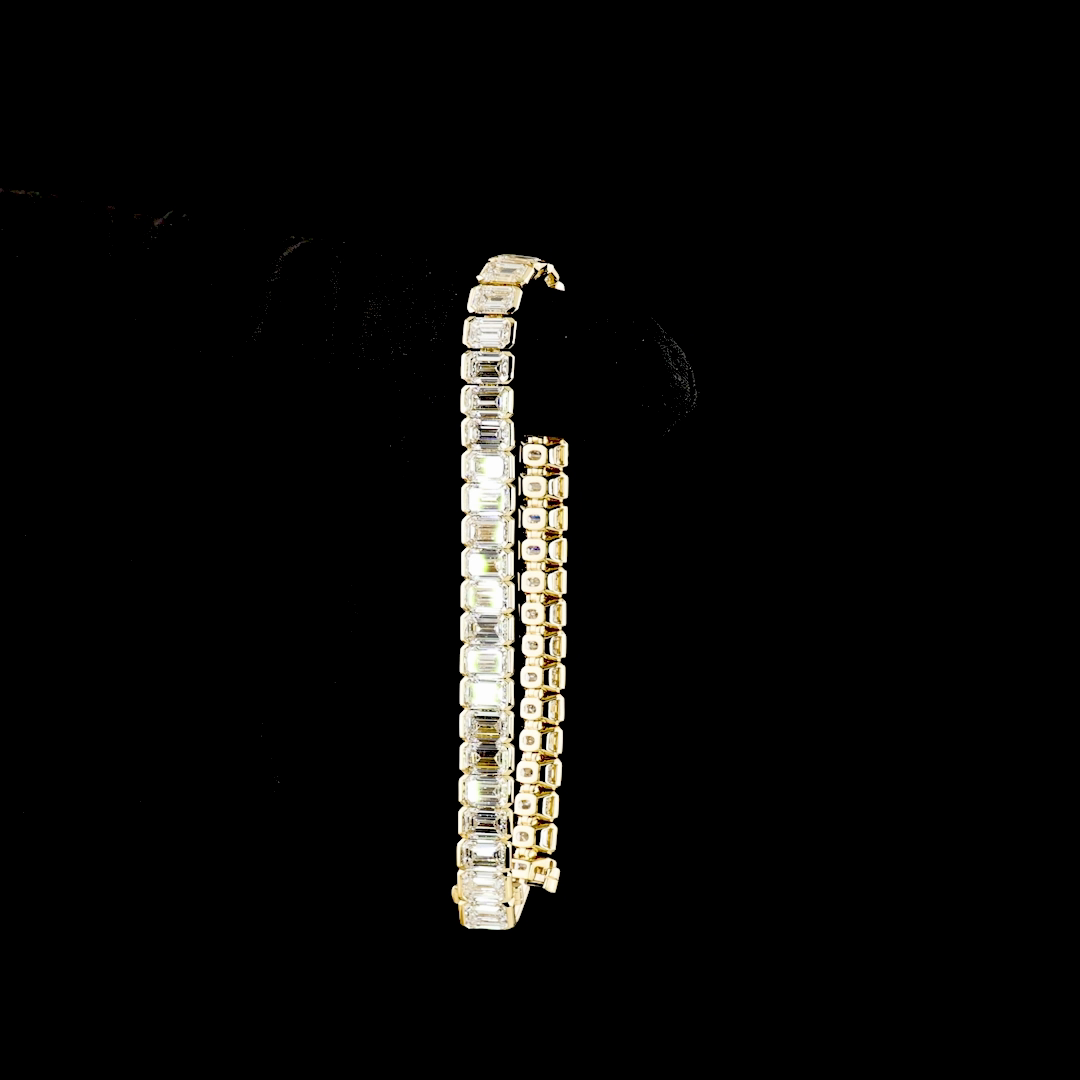 20ctw Half Bezel Emerald Tennis Bracelet