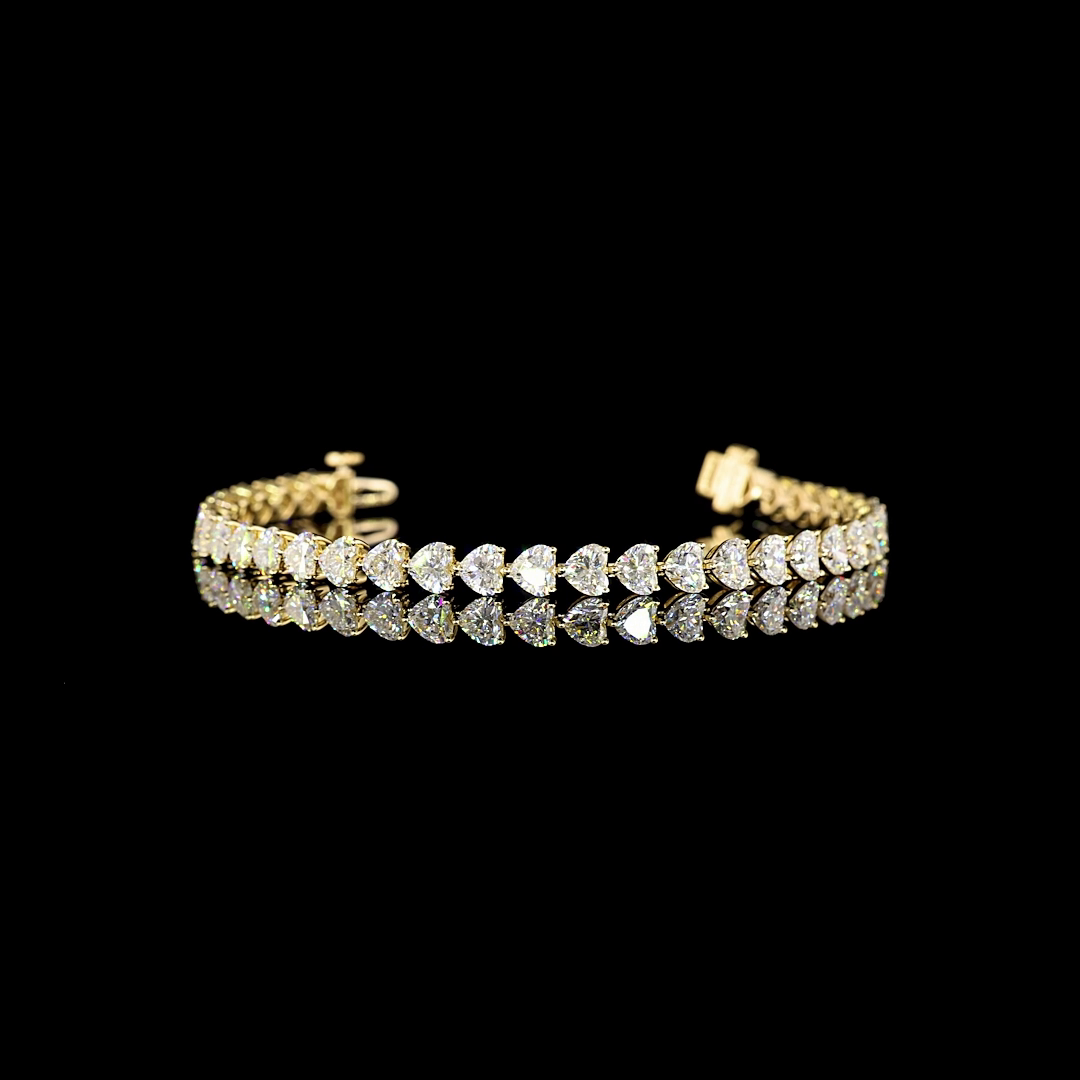 8ctw Prong East West Heart Tennis Bracelet