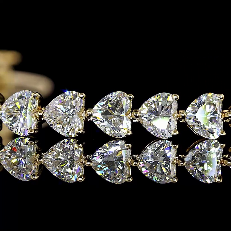 8ctw Prong East West Heart Tennis Bracelet