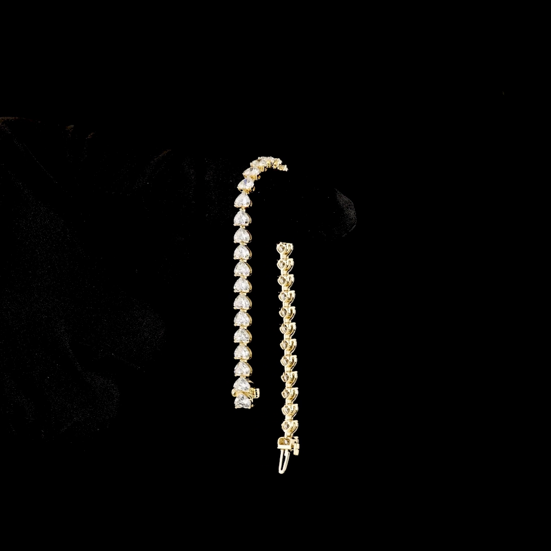 8ctw Prong East West Heart Tennis Bracelet
