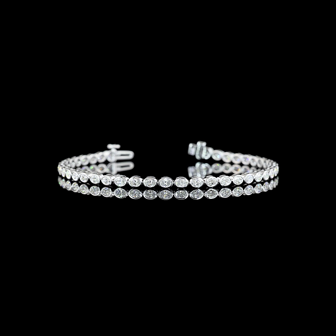 2-1/2ctw Bezel East West Oval Tennis Bracelet