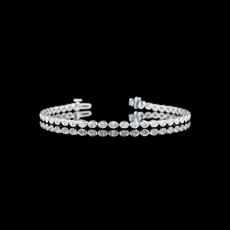 2-1/2ctw Bezel East West Oval Tennis Bracelet