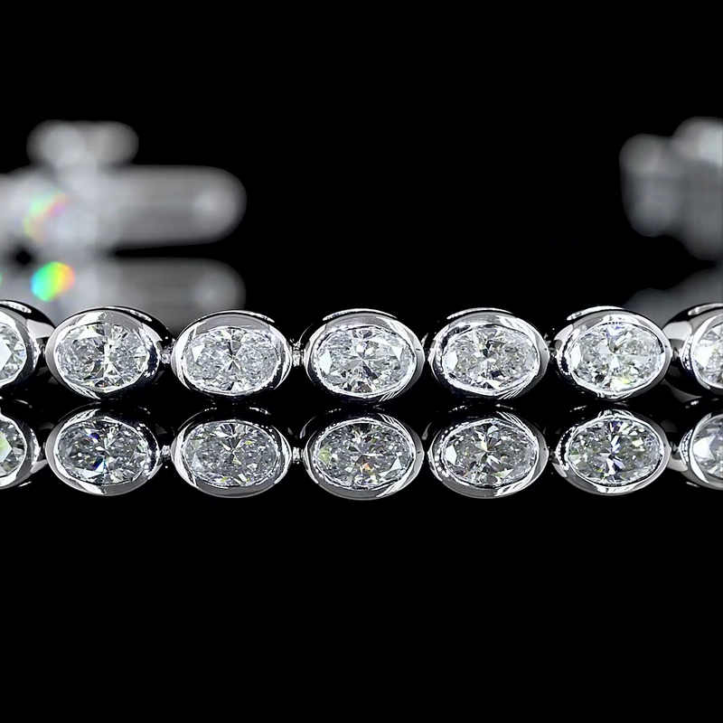 2-1/2ctw Bezel East West Oval Tennis Bracelet