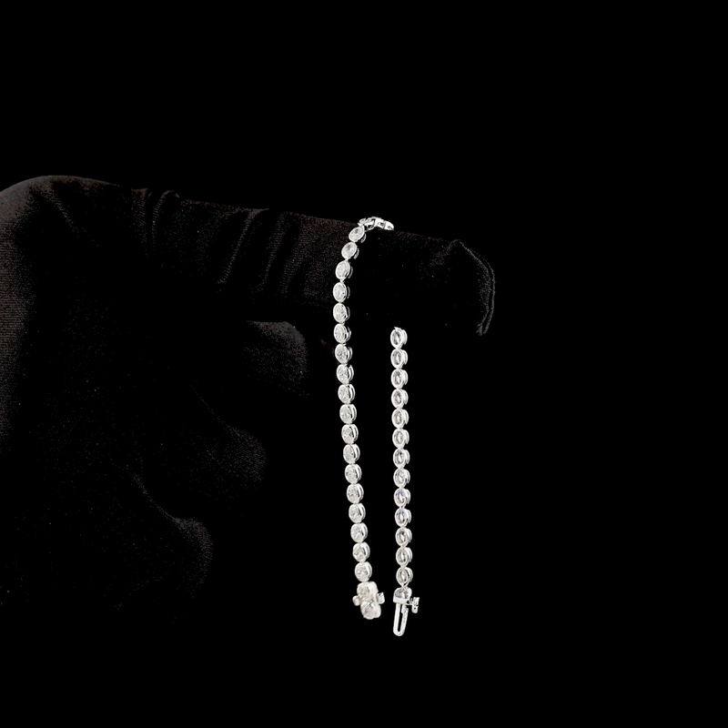 2-1/2ctw Bezel East West Oval Tennis Bracelet