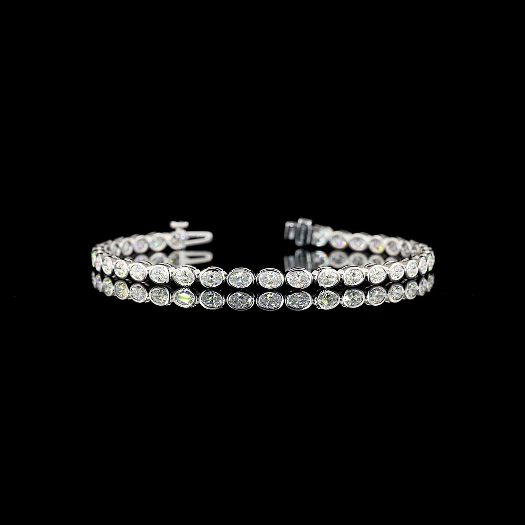 3-1/2ctw Bezel East West Oval Tennis Bracelet