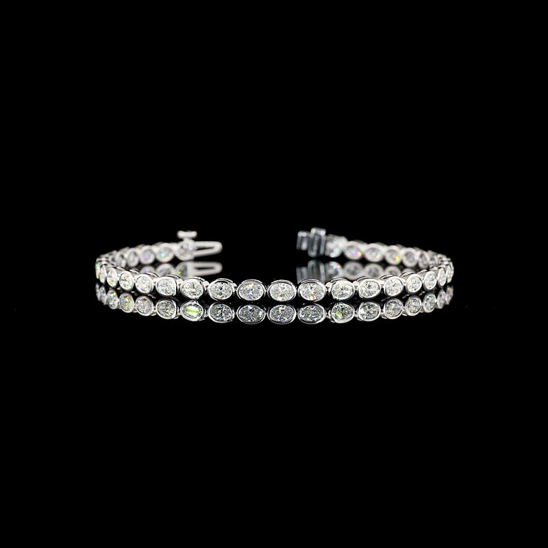 3-1/2ctw Bezel East West Oval Tennis Bracelet