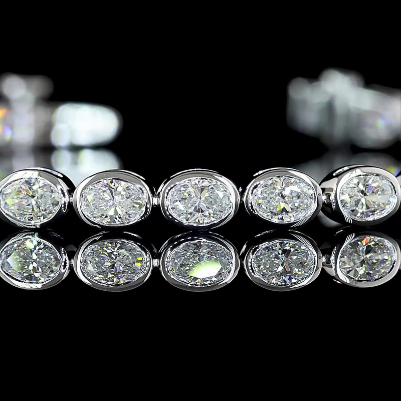 3-1/2ctw Bezel East West Oval Tennis Bracelet