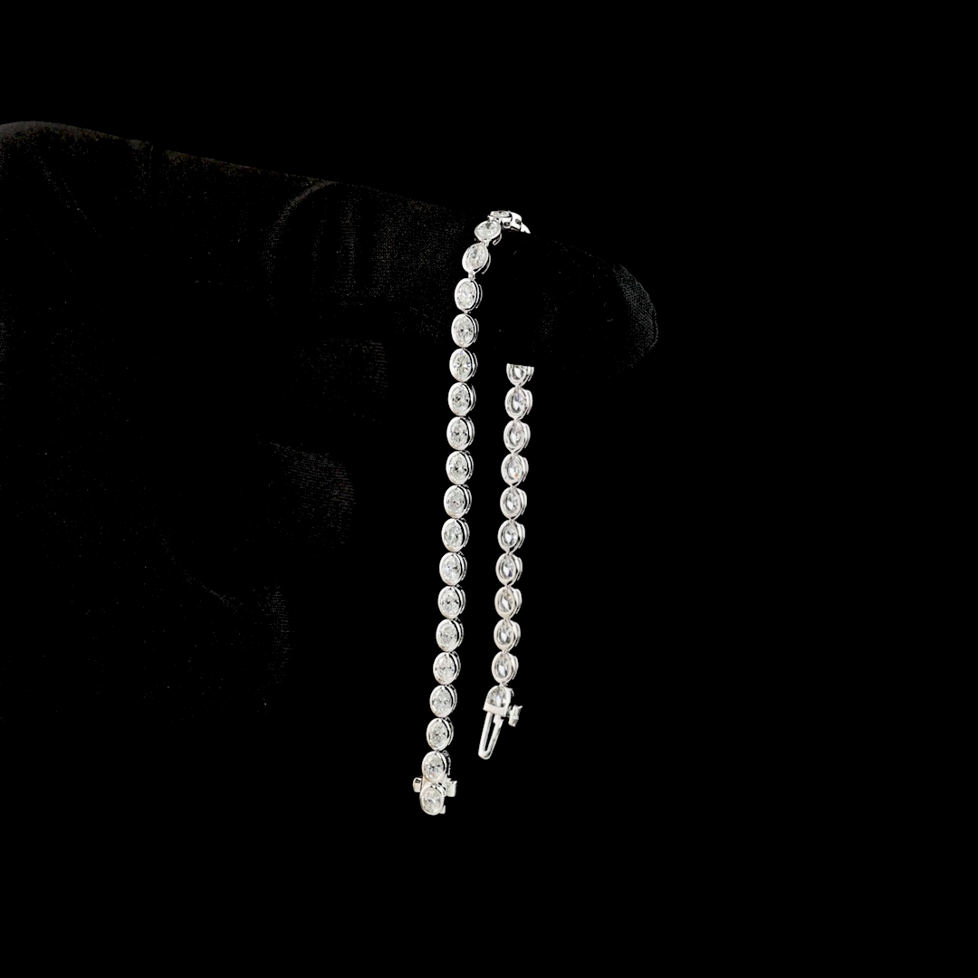 3-1/2ctw Bezel East West Oval Tennis Bracelet