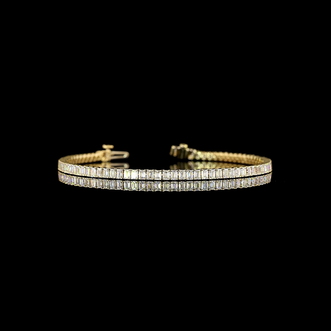 3-3/4ctw Prong Emerald Tennis Bracelet