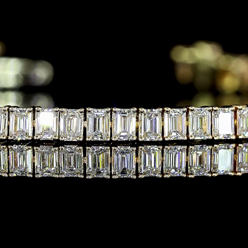3-3/4ctw Prong Emerald Tennis Bracelet