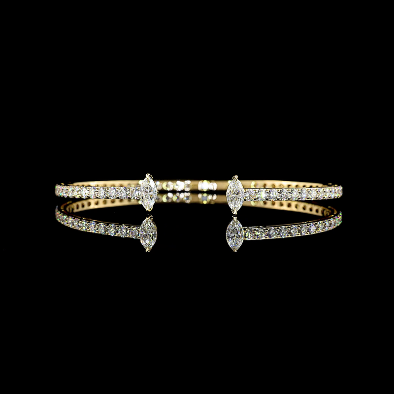 4ctw Prong Marquise & Round Bangle Bracelet