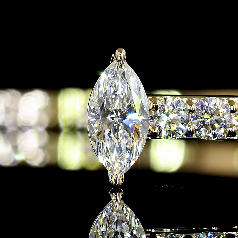 4ctw Prong Marquise & Round Bangle Bracelet