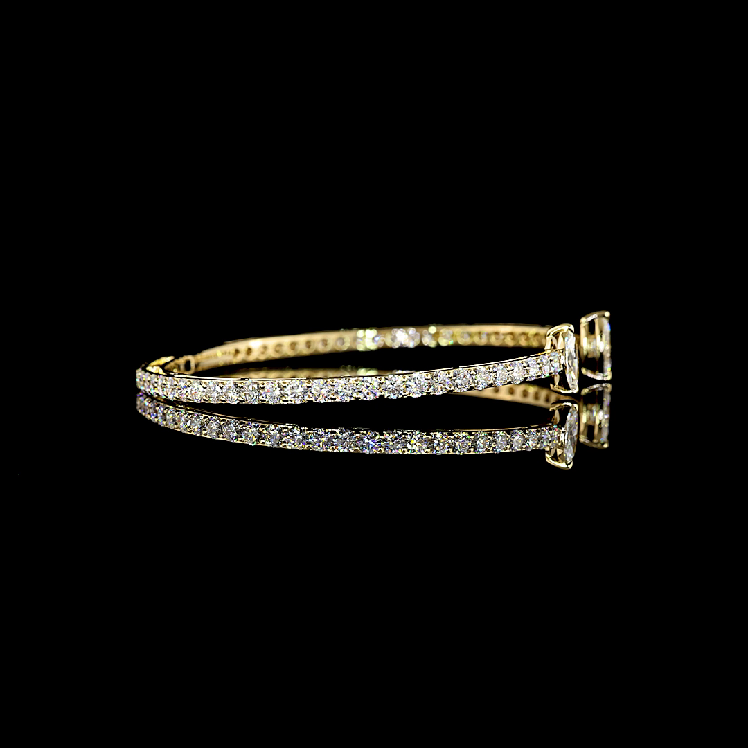4ctw Prong Marquise & Round Bangle Bracelet
