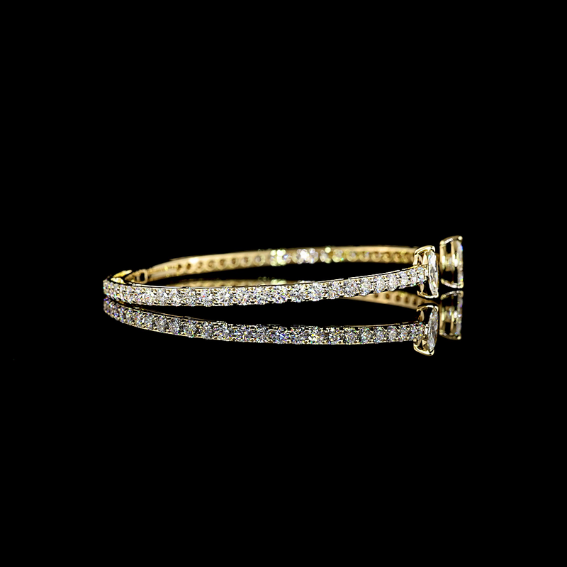 4ctw Prong Marquise & Round Bangle Bracelet