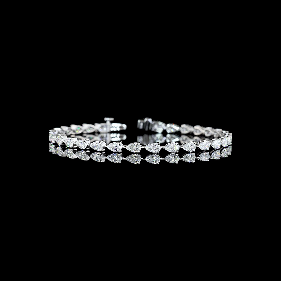 5ctw Prong East West Pear Tennis Bracelet