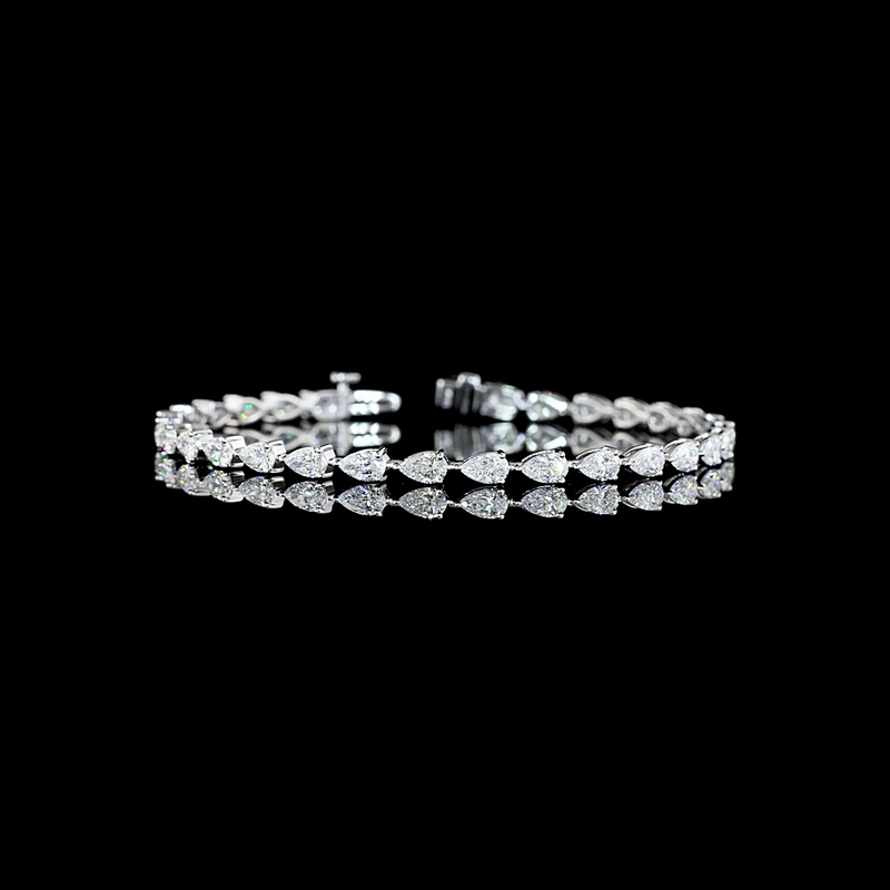 5ctw Prong East West Pear Tennis Bracelet