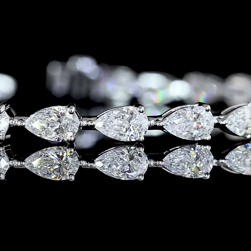 5ctw Prong East West Pear Tennis Bracelet
