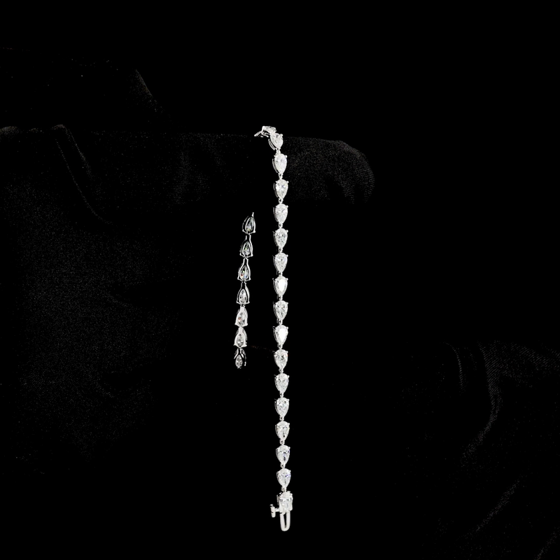 5ctw Prong East West Pear Tennis Bracelet
