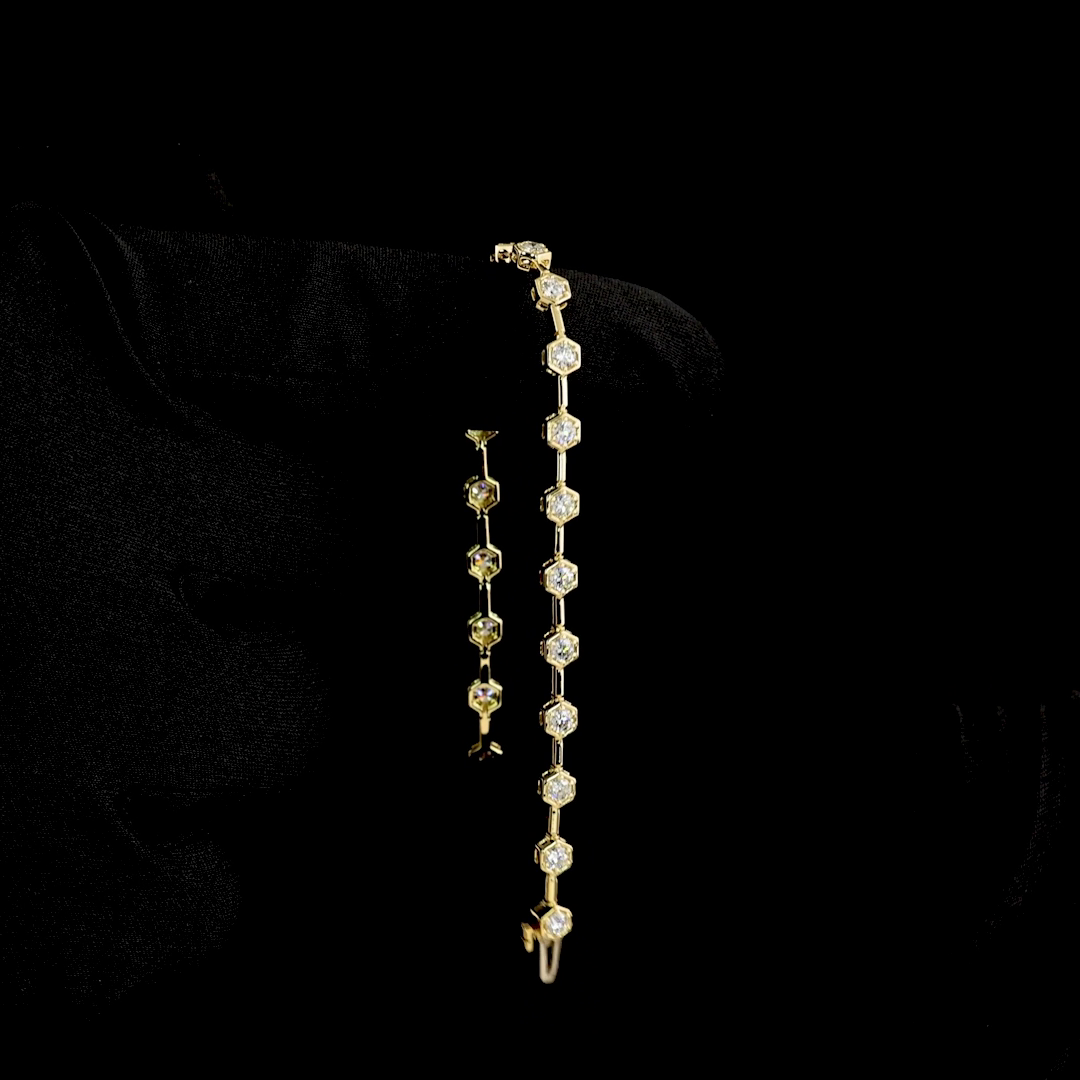 1-1/2ctw Bezel - Prong Round Station Bracelet