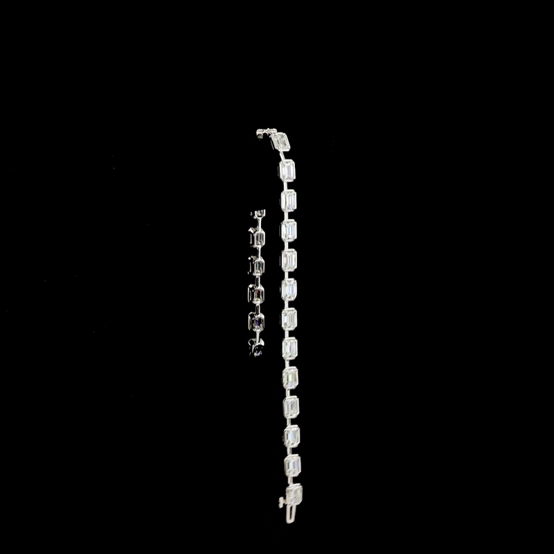 7ctw Bezel - Prong East West Emerald Station Bracelet