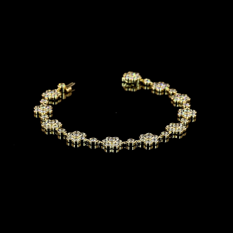 7ctw Bezel Round Station Bracelet