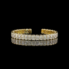 21ctw Bezel Radiant & Round Bangle Bracelet