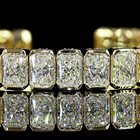 21ctw Bezel Radiant & Round Bangle Bracelet