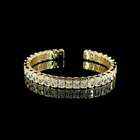 21ctw Bezel Radiant & Round Bangle Bracelet