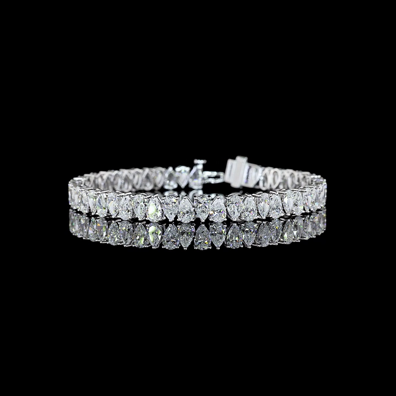 14ctw Prong Pear Tennis Bracelet