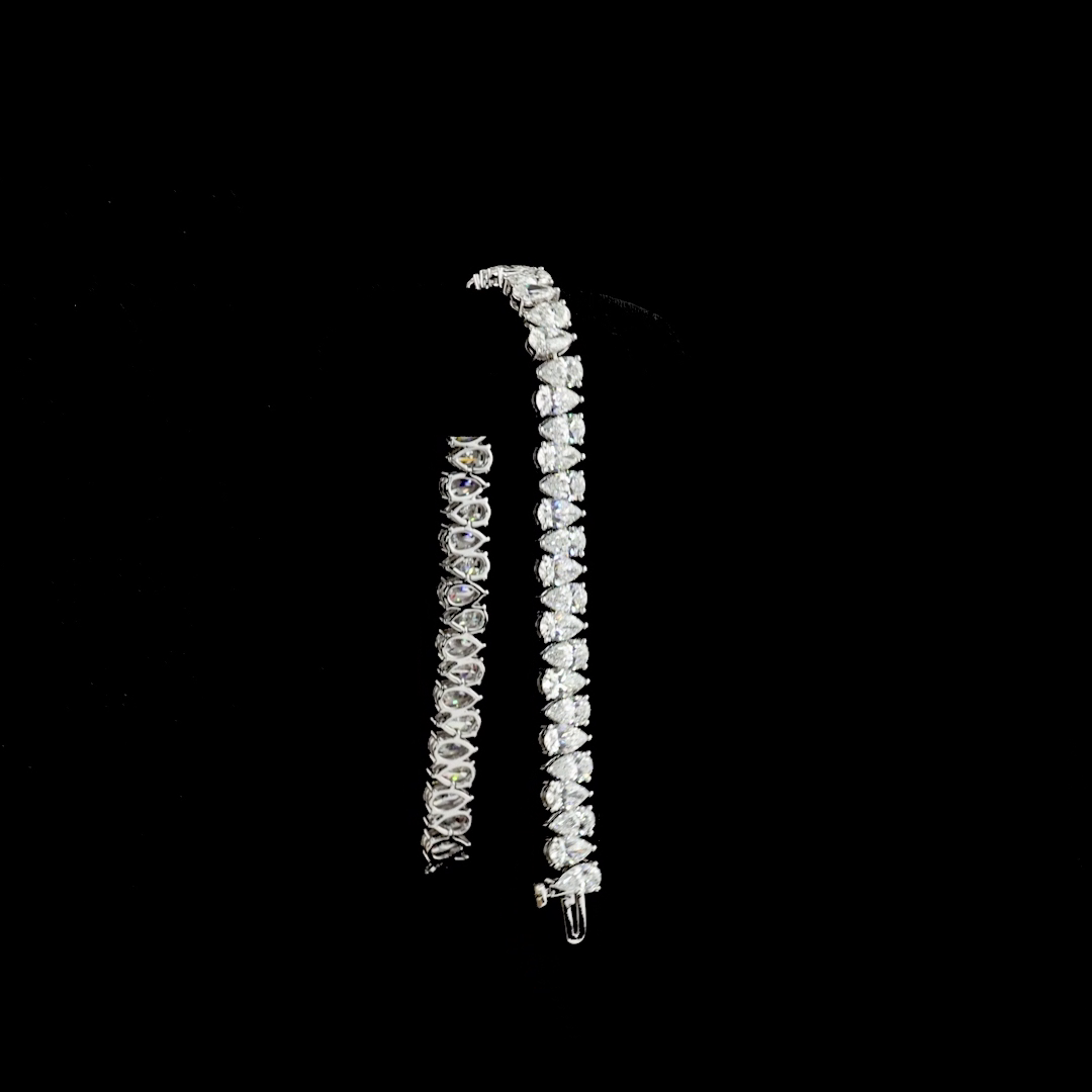 14ctw Prong Pear Tennis Bracelet