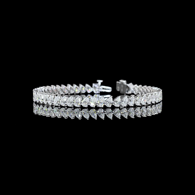 8ctw Prong Pear Tennis Bracelet
