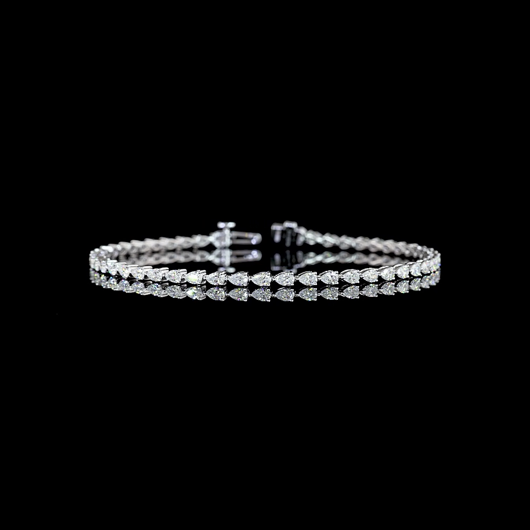 2-1/2ctw Prong East West Pear Tennis Bracelet