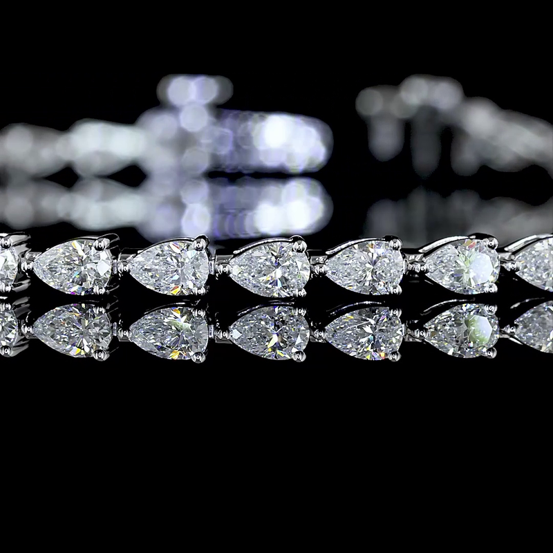 2-1/2ctw Prong East West Pear Tennis Bracelet