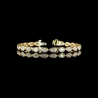 7ctw Bezel East West Pear Tennis Bracelet