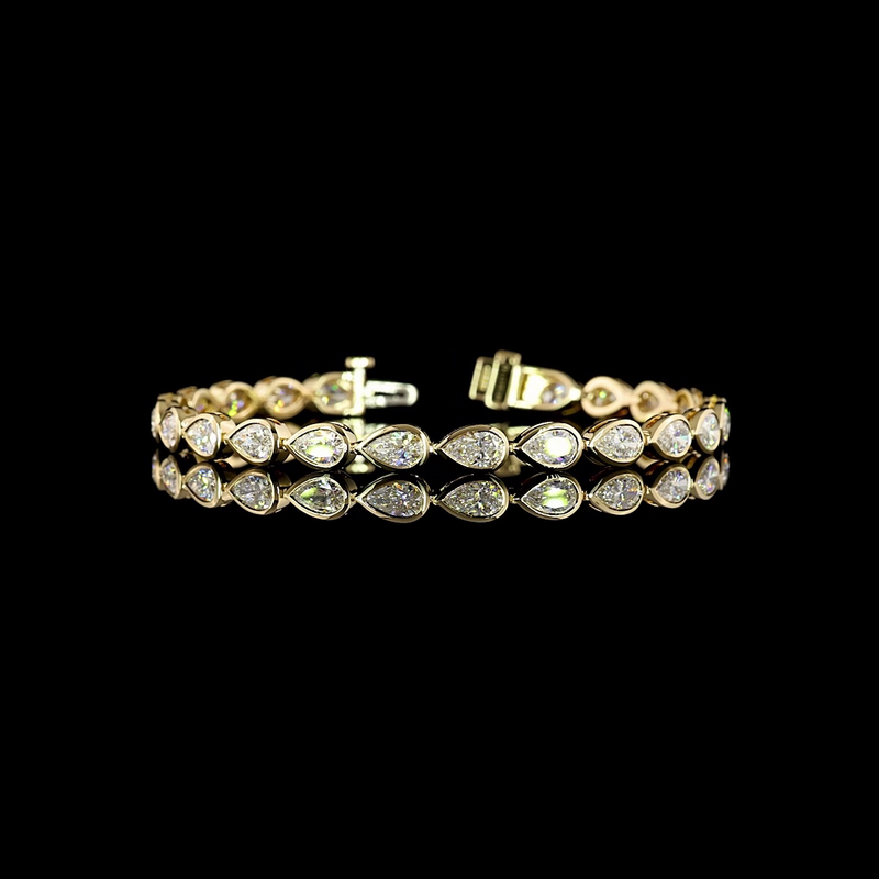 7ctw Bezel East West Pear Tennis Bracelet