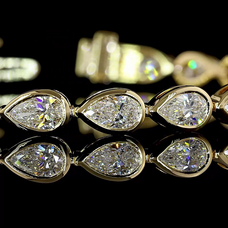 7ctw Bezel East West Pear Tennis Bracelet