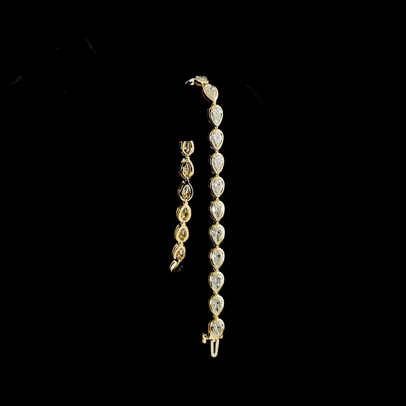 7ctw Bezel East West Pear Tennis Bracelet