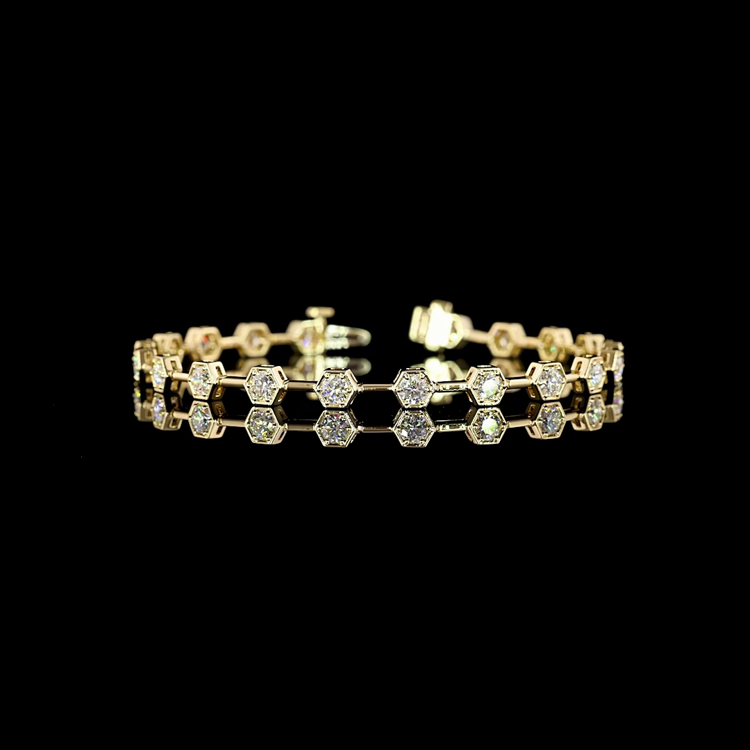 2-1/2ctw Prong Round Station Bracelet