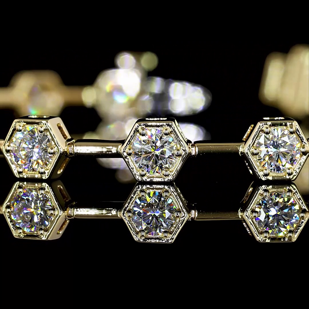 2-1/2ctw Prong Round Station Bracelet
