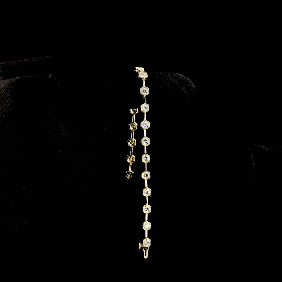 2-1/2ctw Prong Round Station Bracelet
