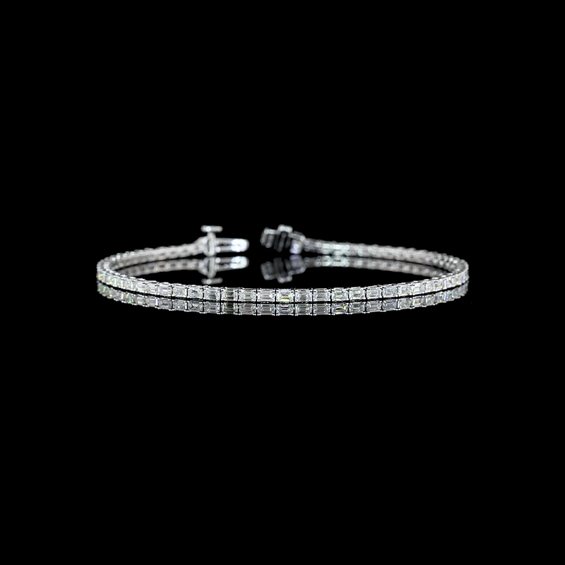 3ctw Prong East West Emerald Tennis Bracelet