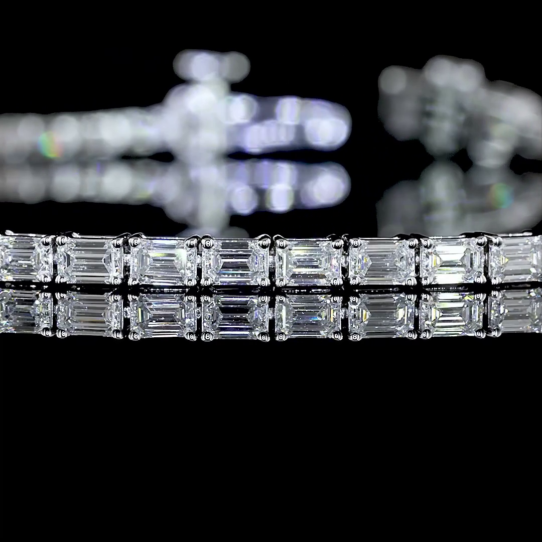 3ctw Prong East West Emerald Tennis Bracelet